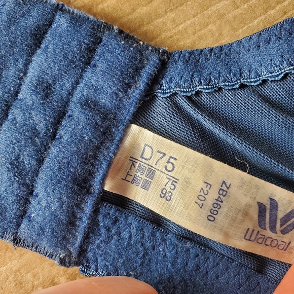 Wacoal Women's Blue and Gray Lace Underwire Bra Size 34C EUC - Picture 15 of 16